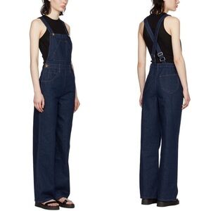 FRAME Le Italian Wide Leg Denim Overalls